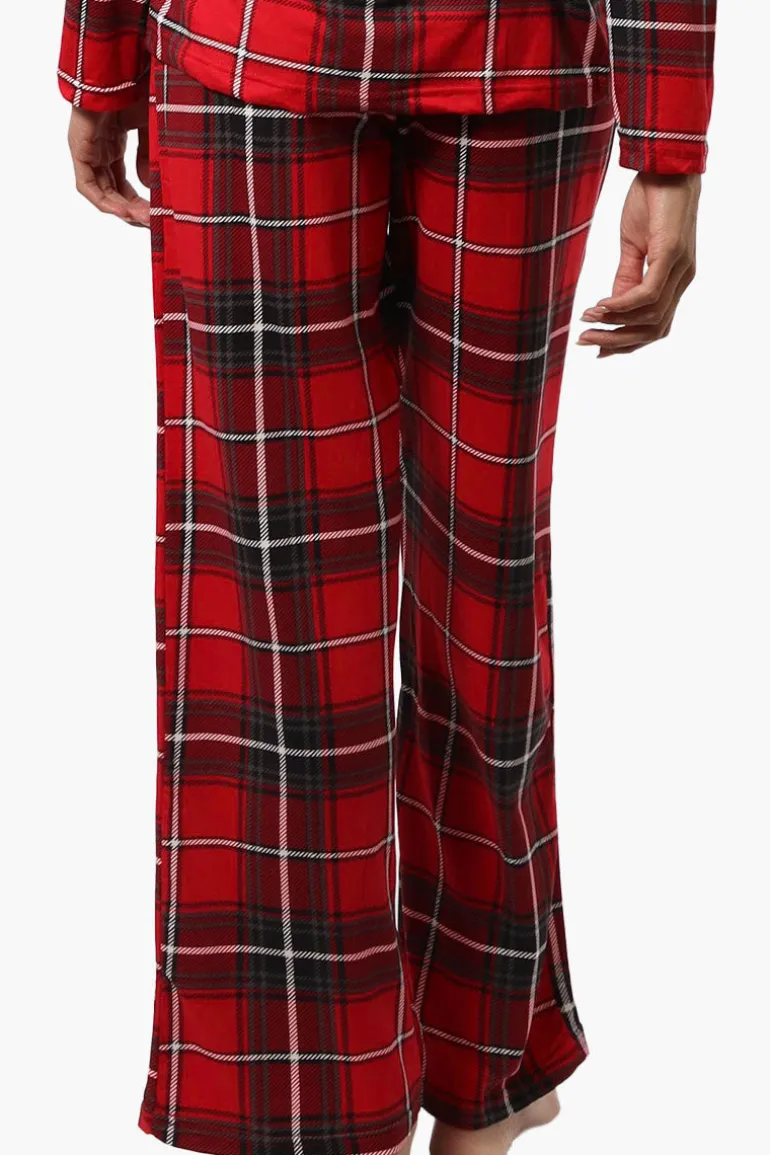 Canada Weather Gear Plaid Wide Leg Pajama Pants - Red