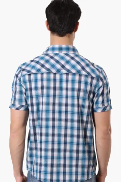 Canada Weather Gear Plaid Button Up Casual Shirt - Blue
