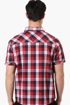 Canada Weather Gear Plaid Button Up Casual Shirt - Red