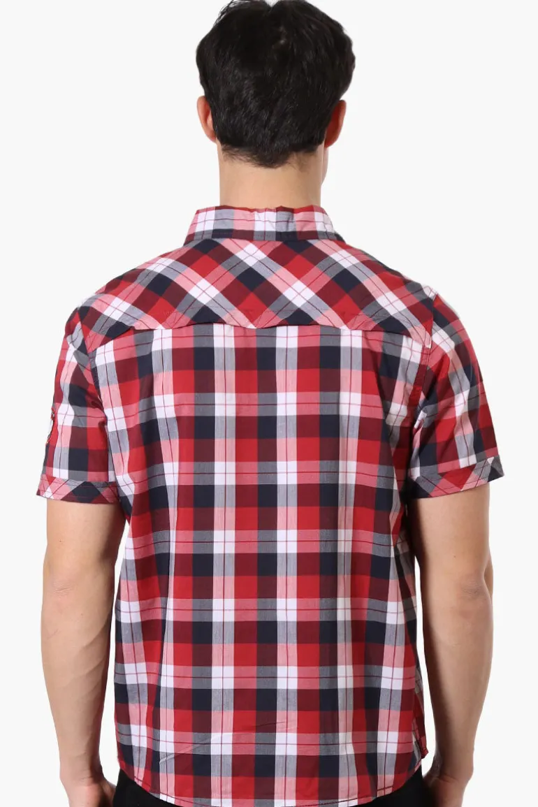 Canada Weather Gear Plaid Button Up Casual Shirt - Red