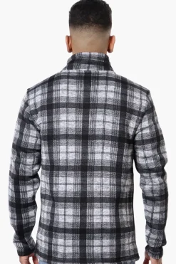 Canada Weather Gear Plaid 1/4 Zip Sweatshirt - Black