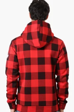 Canada Weather Gear Plaid Embroidered Hoodie - Red