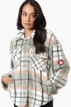 Canada Weather Gear Plush Plaid Lightweight Jacket - Olive
