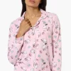 Canada Weather Gear Pug Pattern Button Down Pajama Top - Pink