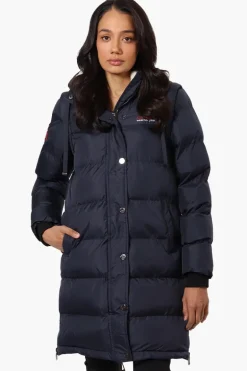Canada Weather Gear Side Slit Puffer Parka Jacket - Navy