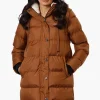 Canada Weather Gear Side Slit Puffer Parka Jacket - Brown