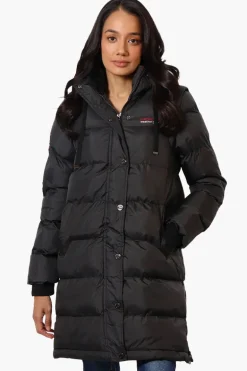 Canada Weather Gear Side Slit Puffer Parka Jacket - Black