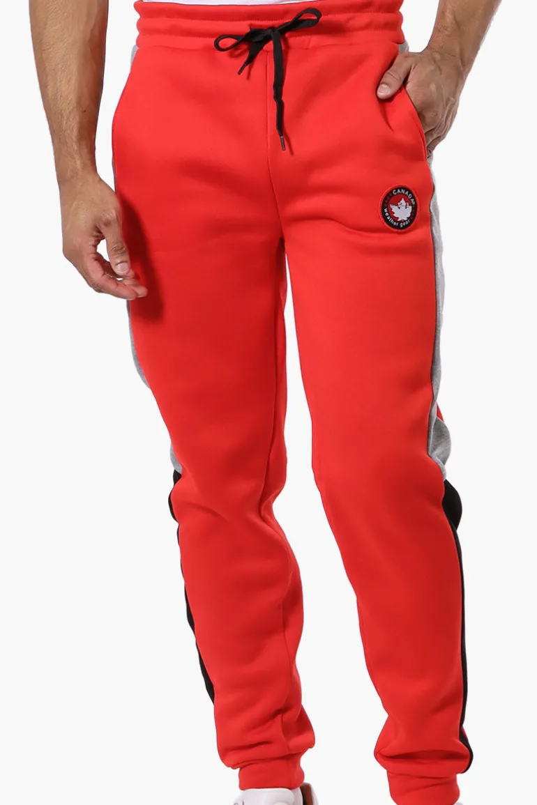 Canada Weather Gear Side Stripe Colour Block Joggers - Red