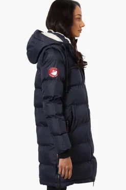 Canada Weather Gear Side Slit Puffer Parka Jacket - Navy