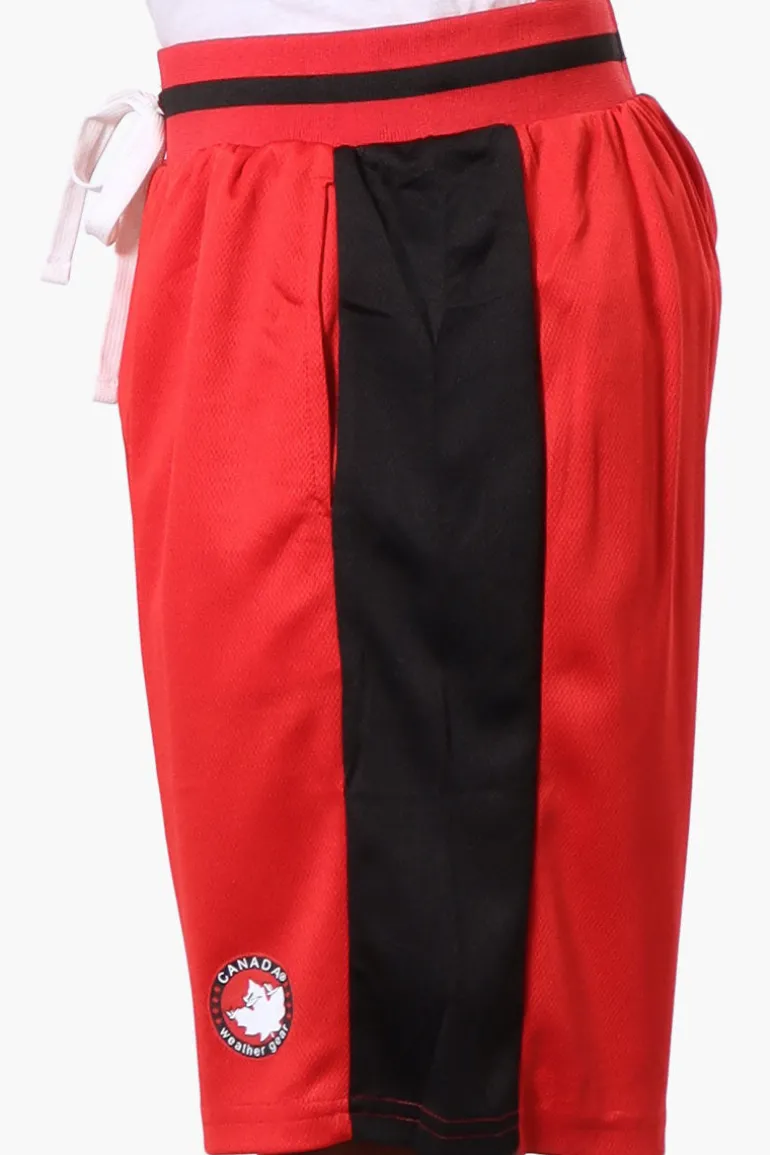 Canada Weather Gear Side Stripe Mesh Shorts - Red