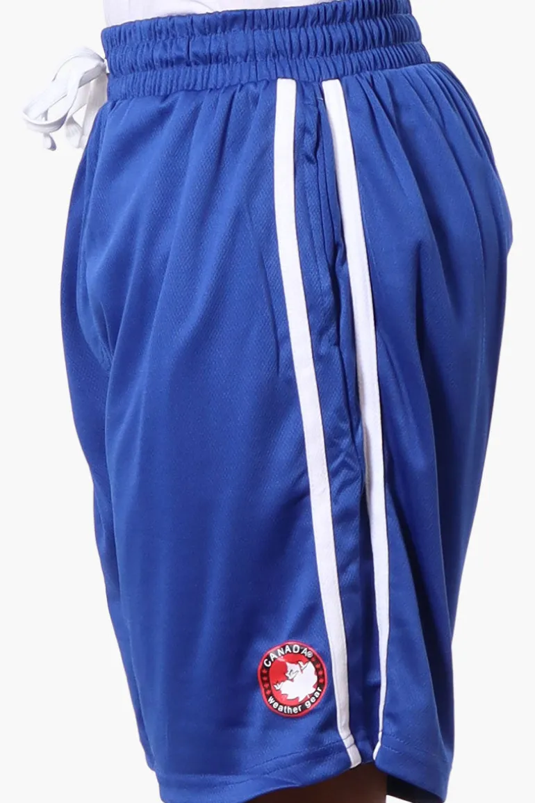 Canada Weather Gear Side Stripe Mesh Shorts - Blue