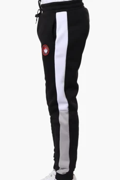 Canada Weather Gear Side Stripe Colour Block Joggers - Black