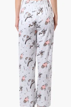 Canada Weather Gear Sloth Pattern Wide Leg Pajama Pants - Grey
