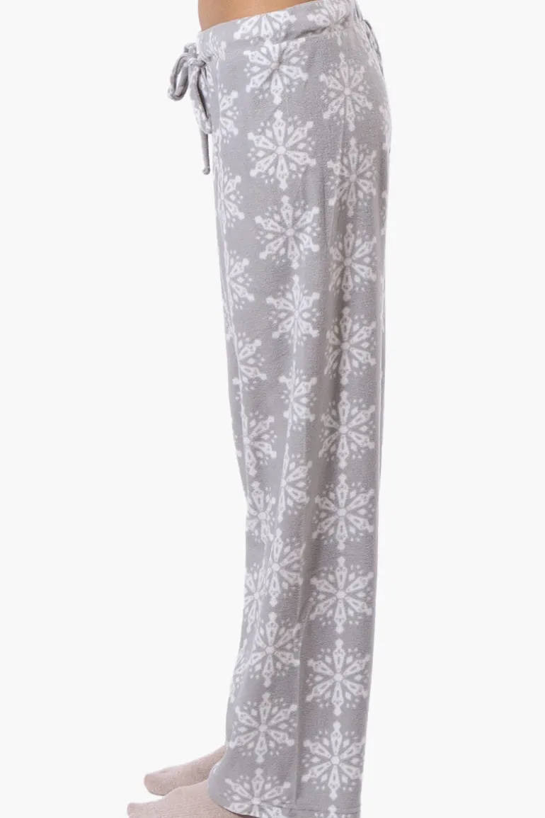 Canada Weather Gear Snowflake Pattern Wide Leg Pajama Pants - Grey