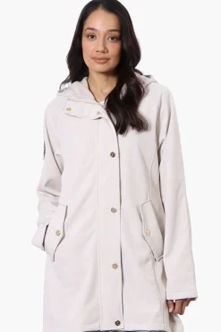 Canada Weather Gear Soft Shell Hooded Lightweight Jacket - Beige