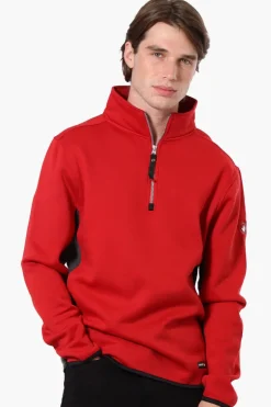 Canada Weather Gear Solid Half Zip Sweatshirt - Red