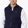 Canada Weather Gear Solid Sweater Knit Puffer Vest - Navy