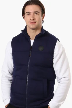 Canada Weather Gear Solid Sweater Knit Puffer Vest - Navy