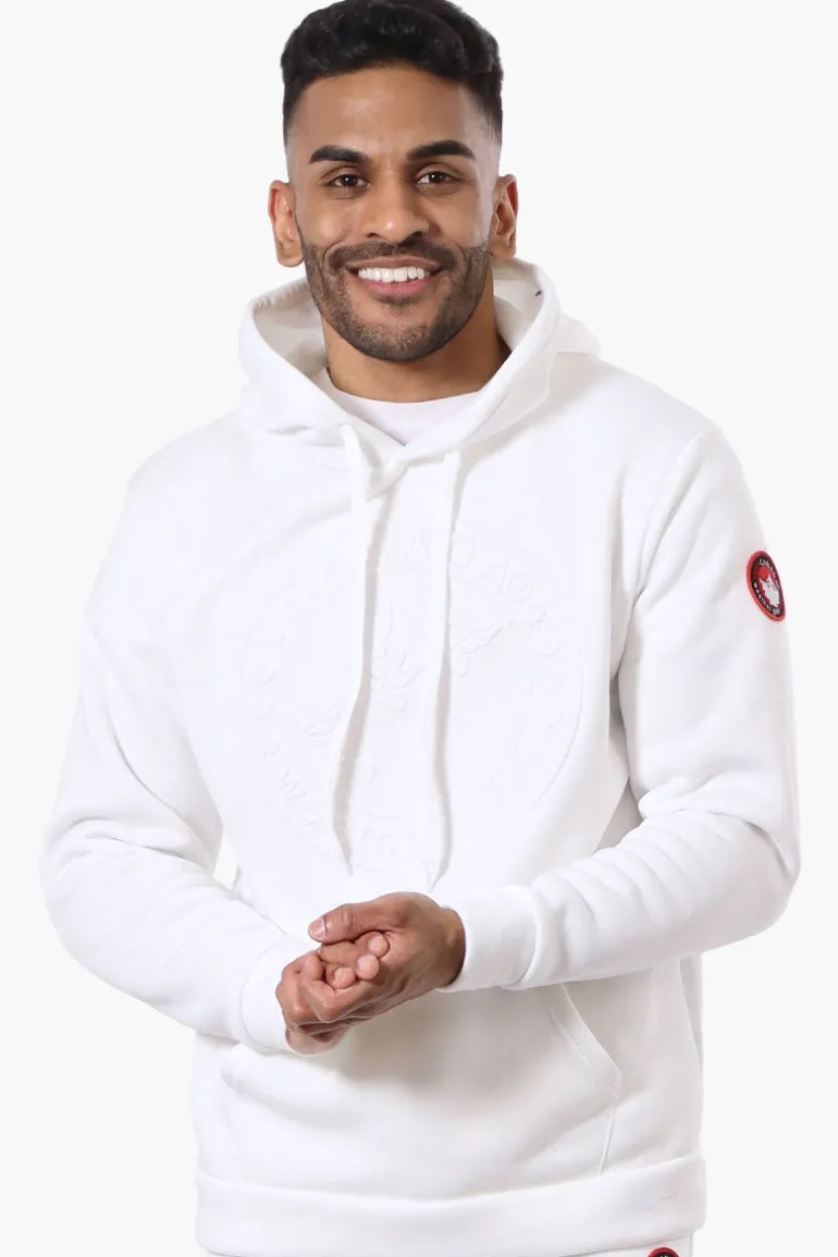 Canada Weather Gear Solid Embossed Logo Hoodie - White