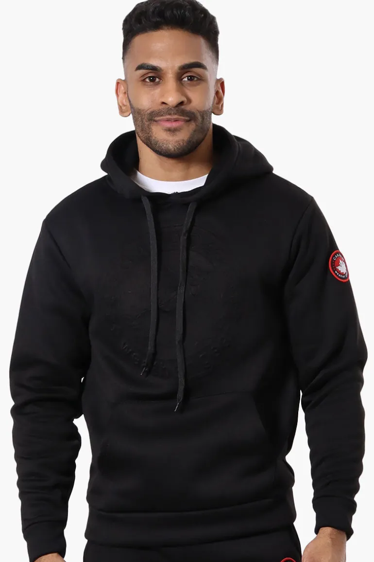 Canada Weather Gear Solid Embossed Logo Hoodie - Black