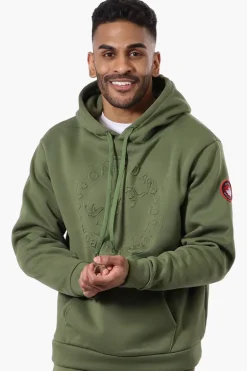 Canada Weather Gear Solid Embossed Logo Hoodie - Olive