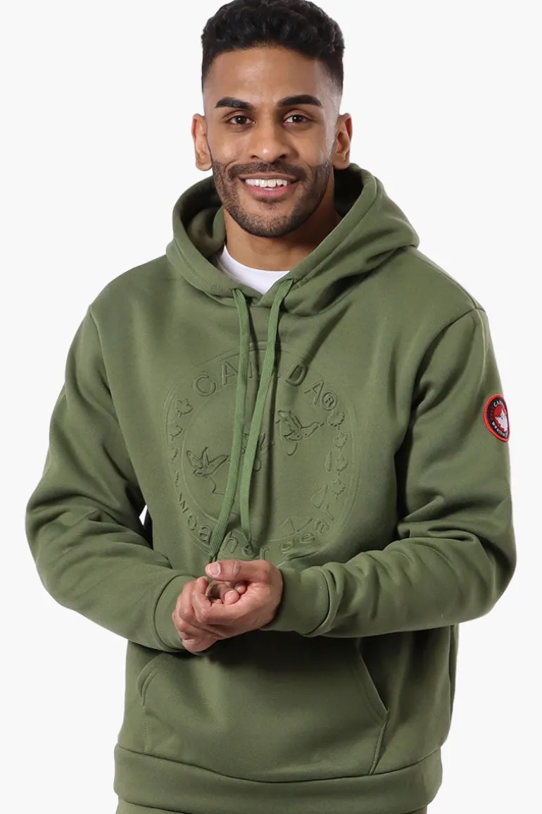 Canada Weather Gear Solid Embossed Logo Hoodie - Olive