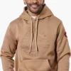 Canada Weather Gear Solid Embossed Logo Hoodie - Brown