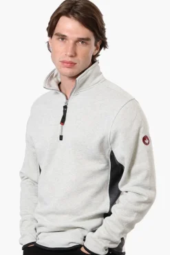 Canada Weather Gear Solid Half Zip Sweatshirt - White