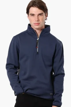 Canada Weather Gear Solid Half Zip Sweatshirt - Navy
