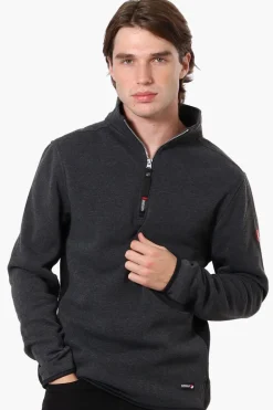 Canada Weather Gear Solid Half Zip Sweatshirt - Black