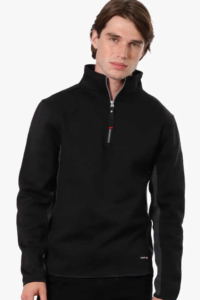 Canada Weather Gear Solid Half Zip Sweatshirt - Black