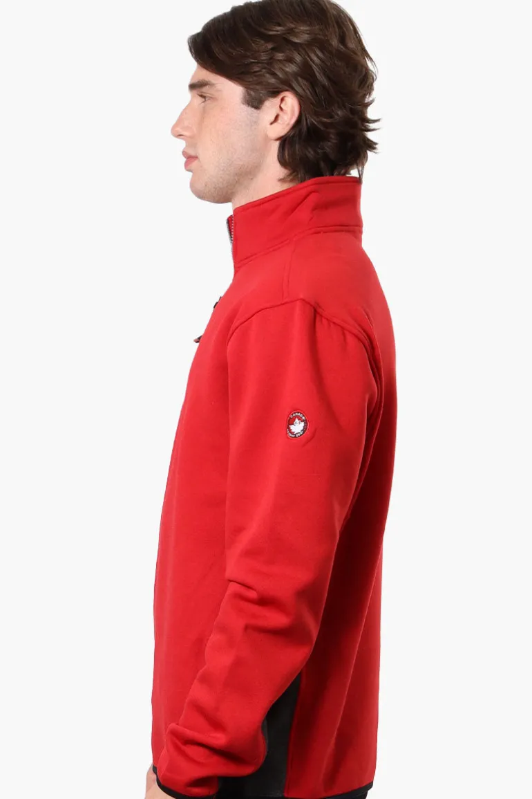 Canada Weather Gear Solid Half Zip Sweatshirt - Red