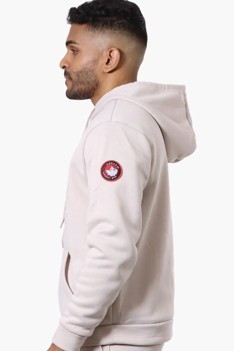 Canada Weather Gear Solid Embossed Logo Hoodie - Beige
