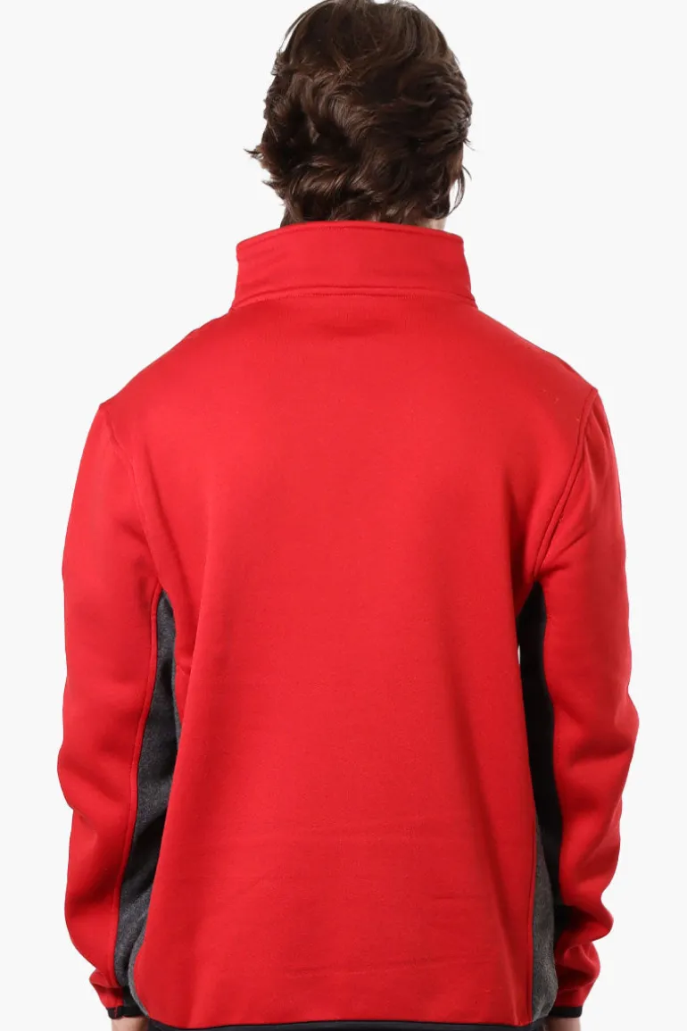 Canada Weather Gear Solid Half Zip Sweatshirt - Red