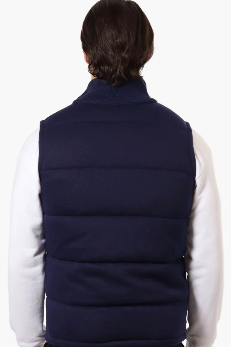 Canada Weather Gear Solid Sweater Knit Puffer Vest - Navy