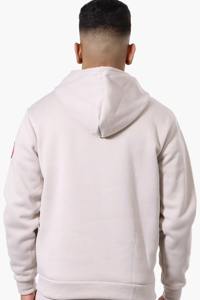 Canada Weather Gear Solid Embossed Logo Hoodie - Beige