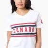 Canada Weather Gear Striped Chest Logo Print Tee - White