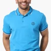 Canada Weather Gear Stripe Detail Short Sleeve Polo Shirt - Blue