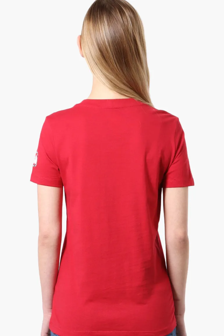 Canada Weather Gear Striped Chest Logo Print Tee - Red
