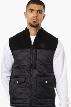 Canada Weather Gear Sweater Knit Polyfill Puffer Vest - Black