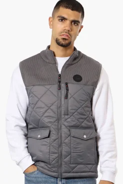 Canada Weather Gear Sweater Knit Polyfill Puffer Vest - Grey