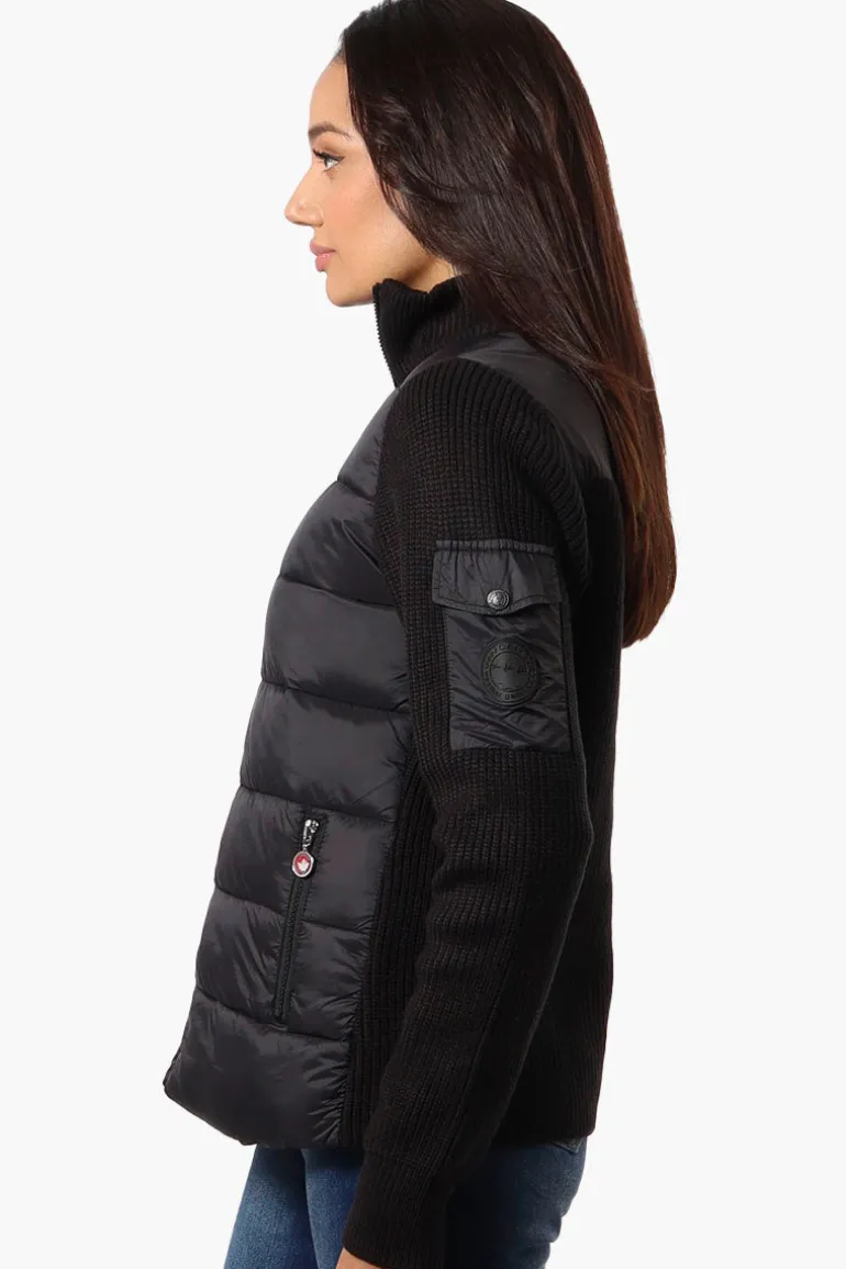 Canada Weather Gear Sweater Knit Polyfill Lightweight Jacket - Black