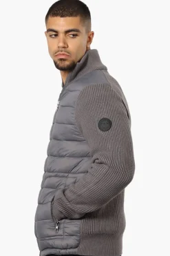 Canada Weather Gear Sweater Knit Polyfill Lightweight Jacket - Grey