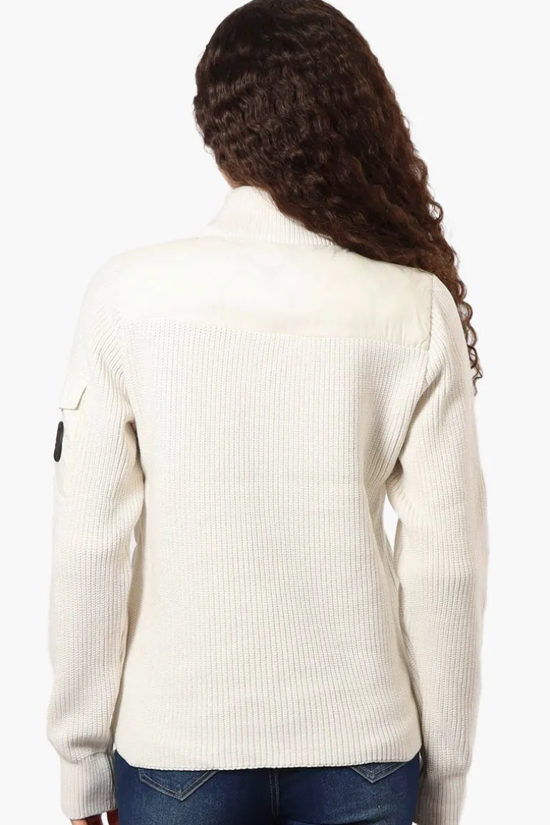 Canada Weather Gear Sweater Knit Polyfill Lightweight Jacket - White