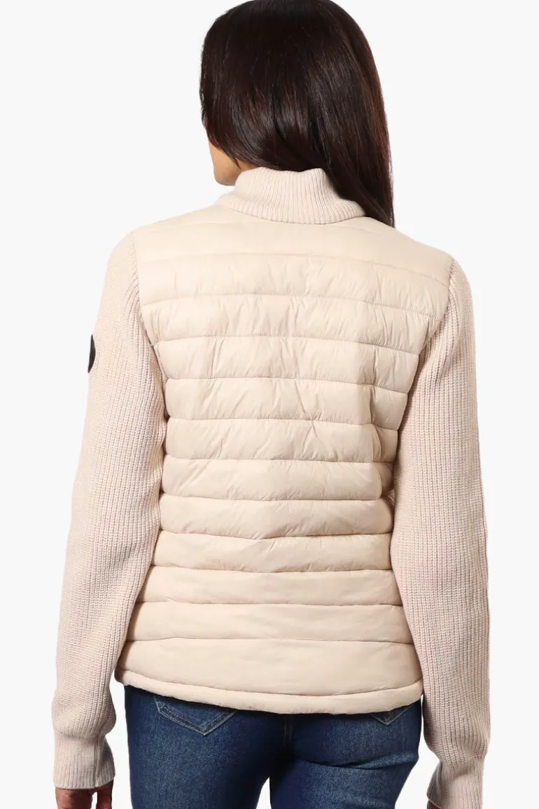 Canada Weather Gear Sweater Knit Zip Up Lightweight Jacket - Beige