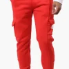 Canada Weather Gear Tie Waist Cargo Joggers - Red