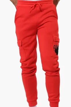 Canada Weather Gear Tie Waist Cargo Joggers - Red