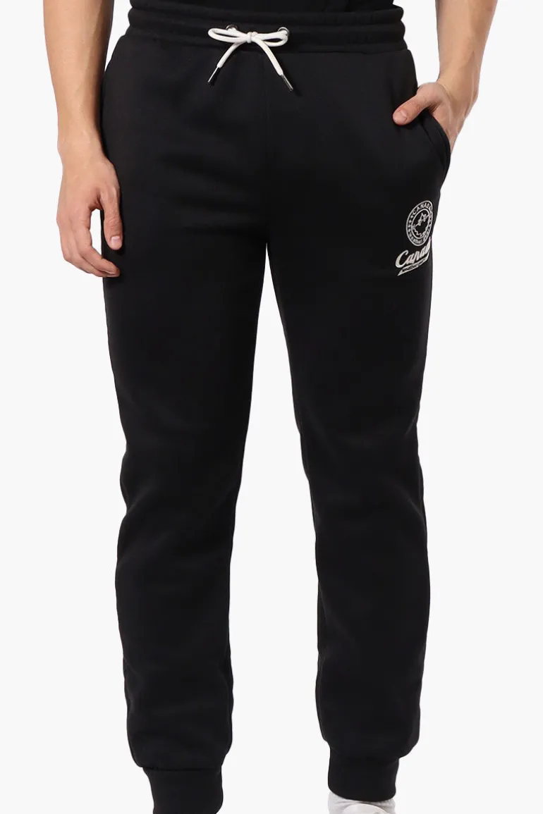 Canada Weather Gear Tie Waist Embroidered Joggers - Black