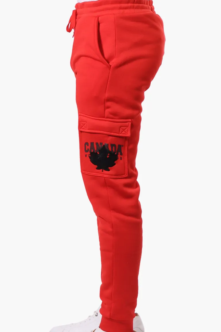 Canada Weather Gear Tie Waist Cargo Joggers - Red