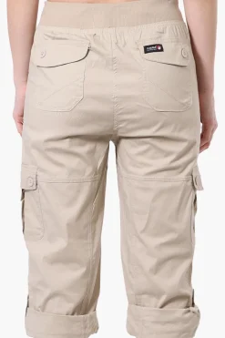 Canada Weather Gear Tie Waist Cargo Capris - Beige